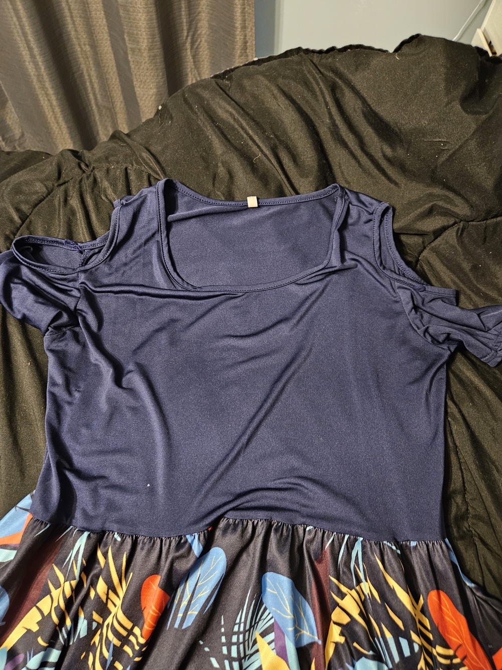Boutique Multicolor Maxi Dress with Blue, Orange & Purple Print